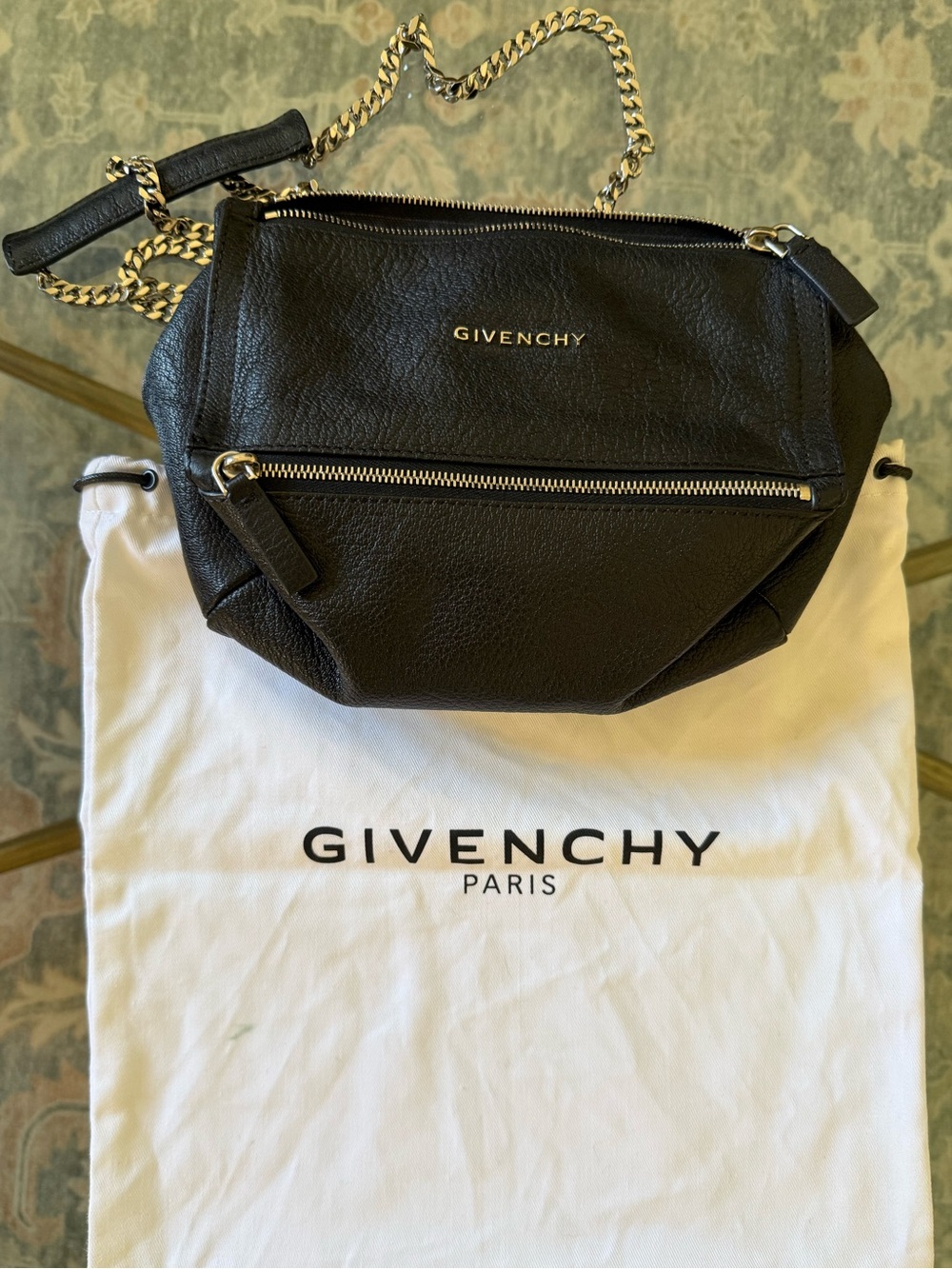 Givenchy Pandora Mini Black Leather Chain Crossbody Bag